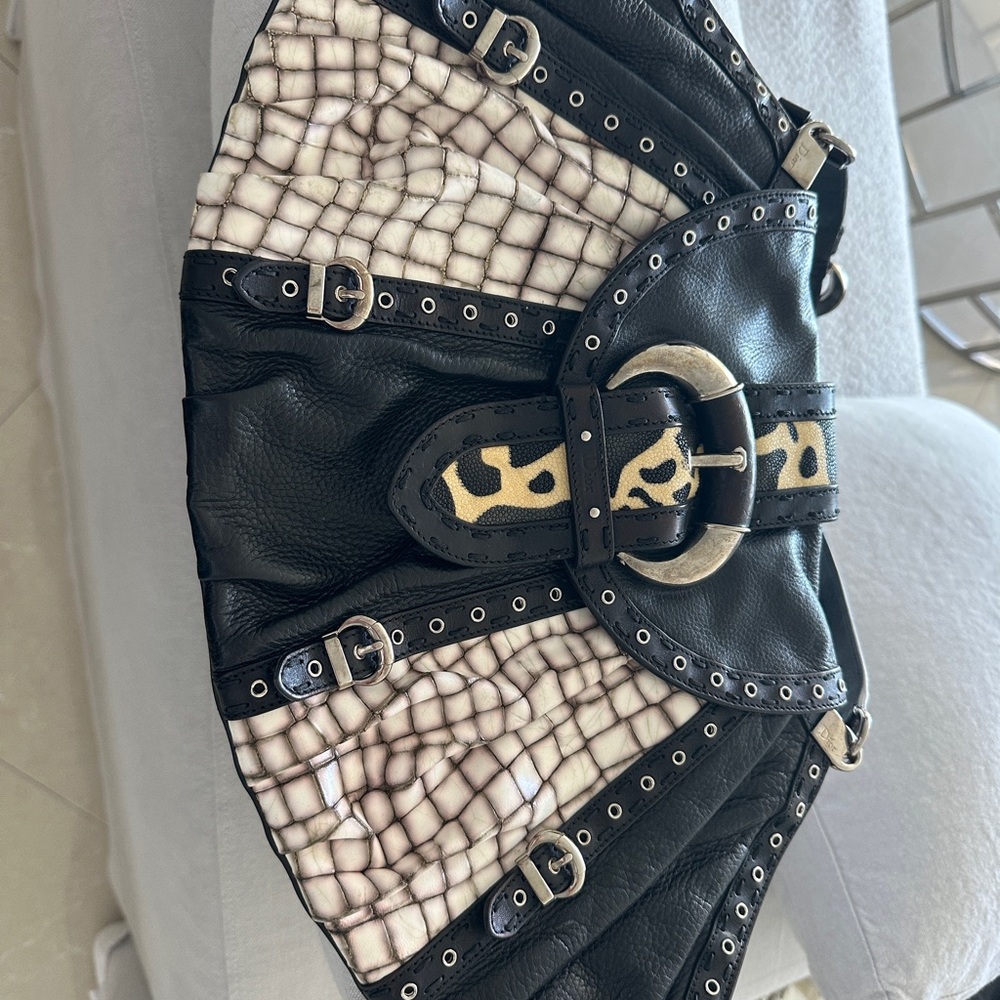 Dior Black Fabric Bag with Silver Accents